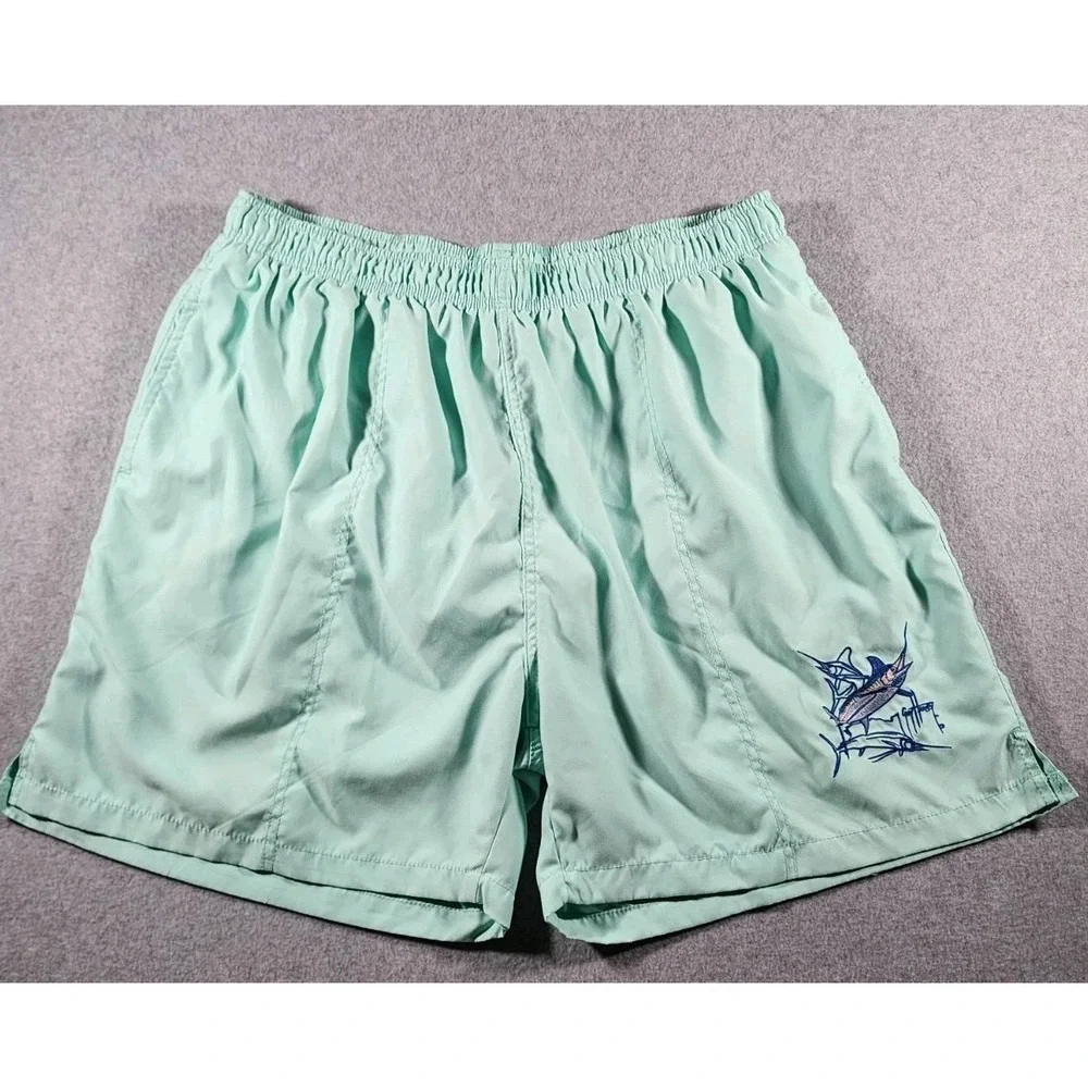 Guy Harvey Men's Embroidered Swim Trunks Board Shorts, Size 2XL, Green 6